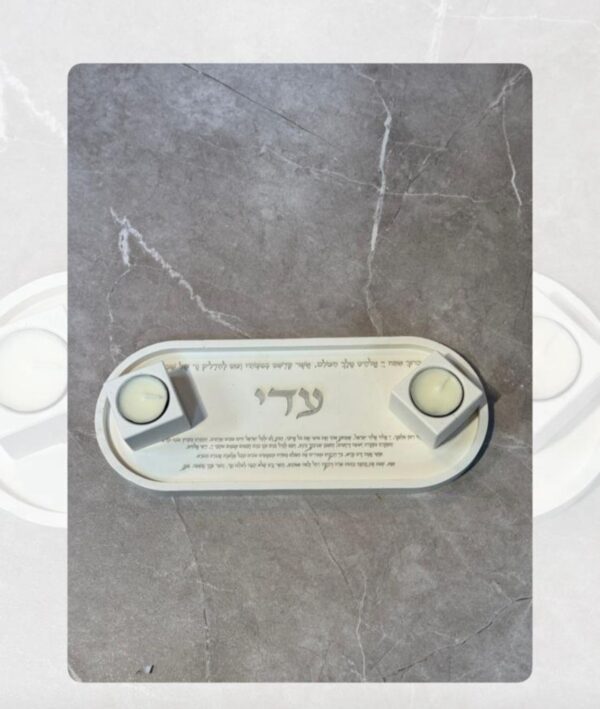 מעמד נרות בטון אובלי