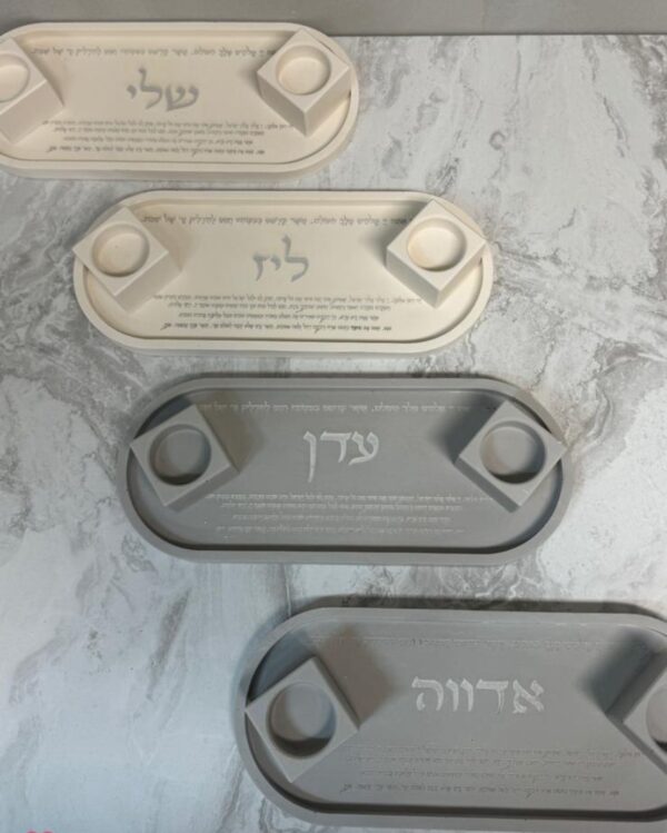 מעמד נרות בטון אובלי