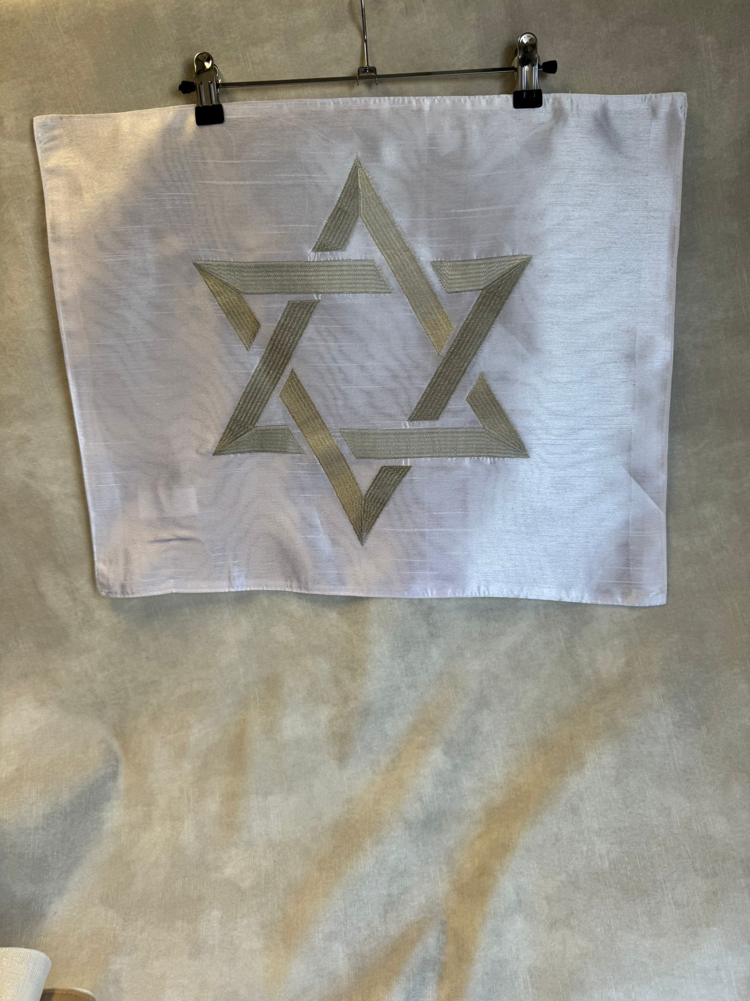 כיסוי חלה בד - מגן דוד רקום