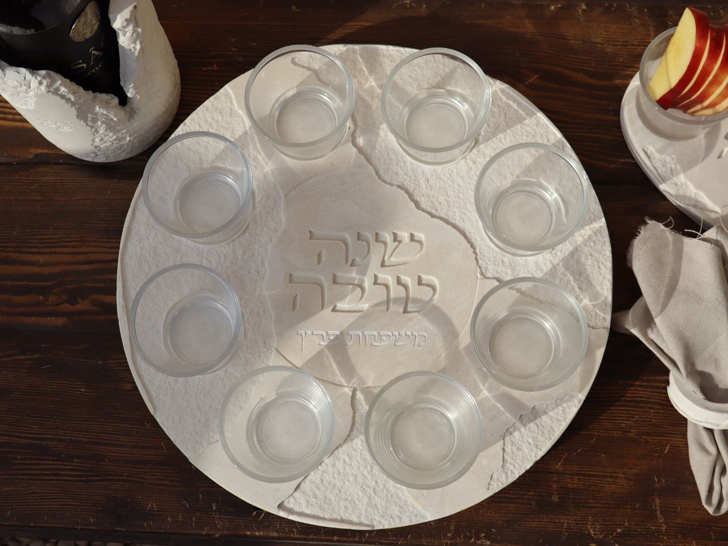 צלחת ברכות בטון - שברים