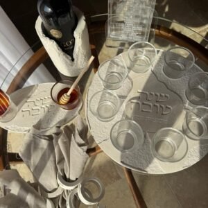 סט בטון צלחת+דבש+חבקים+מעמד יין