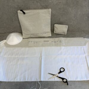 סט חאלקה מהודר - צמר אפור