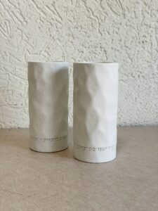 זוג פמוטי נרות מהודר - לבן