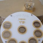 סט דבשית אקריל וצלחת אקריל - זהב